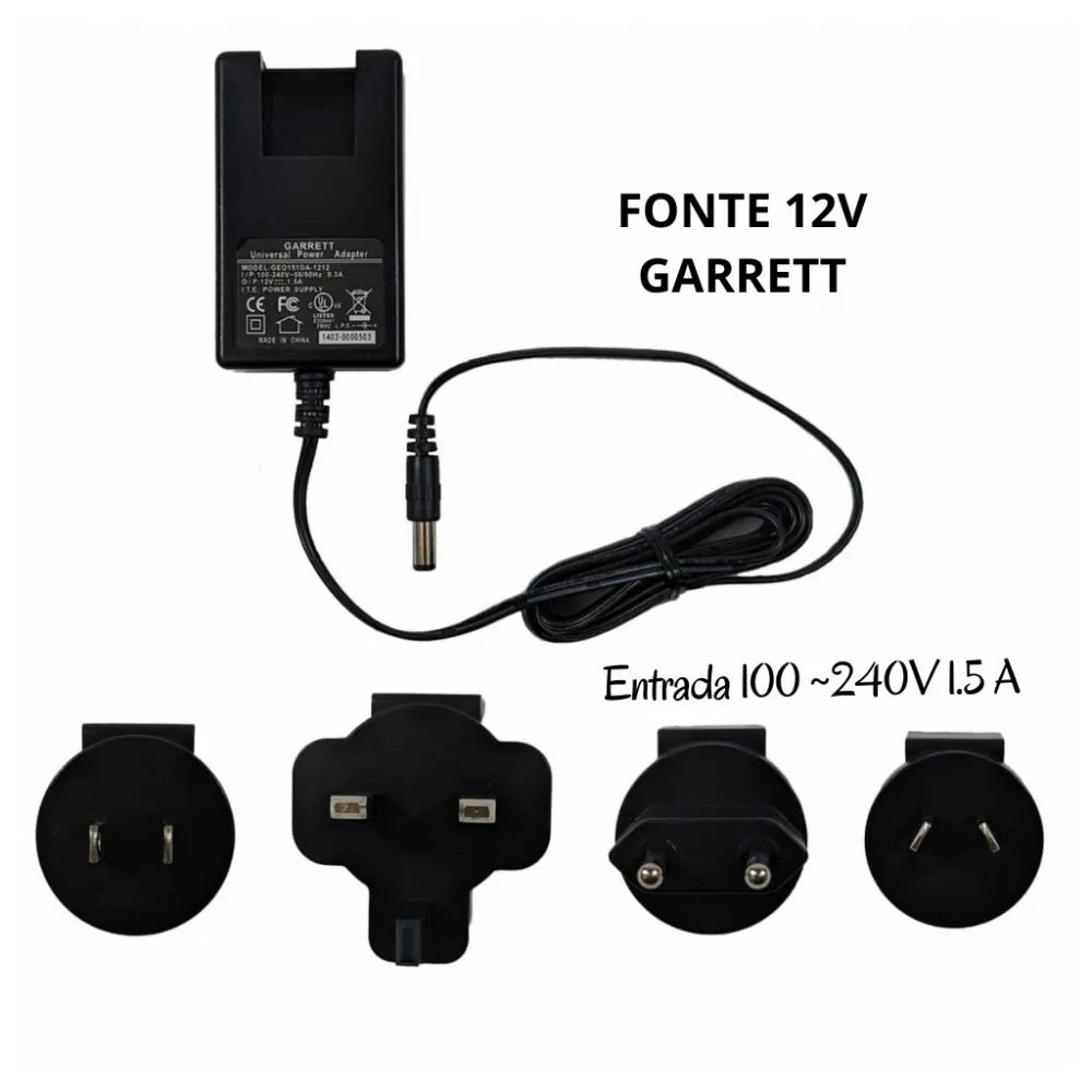 Garrett Detectores De Metais Fonte De Alimenta o 12V 1 5A garrett-detectores-de-metais-fonte-de-alimenta-o-12v-1-5a