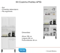 Kit Cozinha Pratika 4P1G aço Itatiaia 80 cm