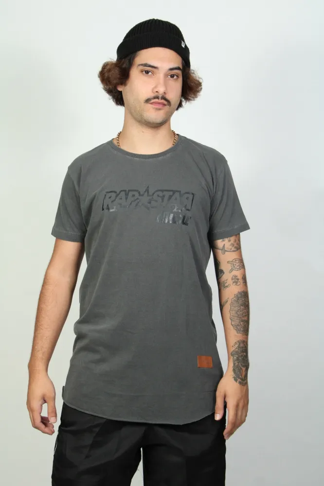 Camiseta longline music silk preto Imagem