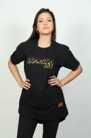 Camiseta longline music silk dourado - Foto 7