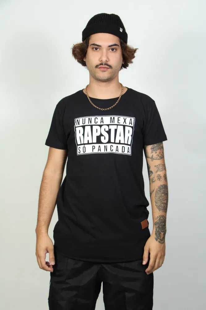 Camiseta longline nunca mexa  Imagem