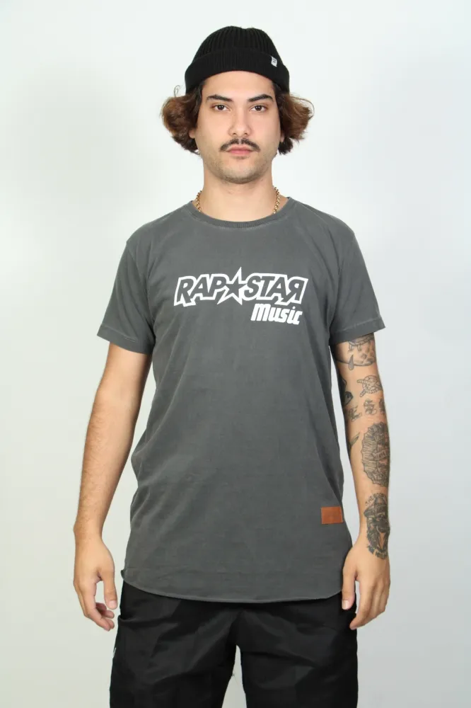 Camiseta longline music silk branco