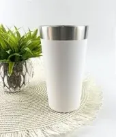 COPO TERMICO 600ML COM TAMPA ACRILICO DE VEDAÇÃO BRANCO PARA SUBLIMACAO  - Foto 4