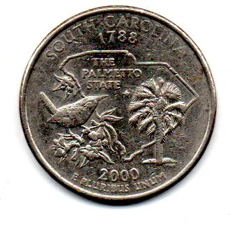 Estados Unidos - 2000P - 25 Cents - South Carolina - State Quarter Dollar