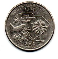 Estados Unidos - 2000P - 25 Cents - South Carolina - State Quarter Dollar