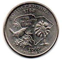 Estados Unidos - 2000P - 25 Cents - South Carolina - State Quarter Dollar - MBC