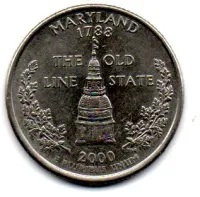 Estados Unidos - 2000D - 25 Cents - Maryland - State Quarter Dollar - Soberba
