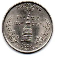 Estados Unidos - 2000P - 25 Cents - Maryland - State Quarter Dollar - Soberba