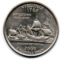 Estados Unidos - 2000D - 25 Cents - Virginia - State Quarter Dollar - Soberba