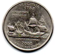 Estados Unidos - 2000D - 25 Cents - Virginia - State Quarter Dollar