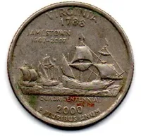 Estados Unidos - 2000D - 25 Cents - Virginia - State Quarter Dollar