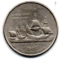 Estados Unidos - 2000P - 25 Cents - Virginia - State Quarter Dollar