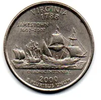 Estados Unidos - 2000P - 25 Cents - Virginia - State Quarter Dollar