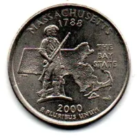 Estados Unidos - 2000P - 25 Cents - Massachusetts - State Quarter Dollar - MBC