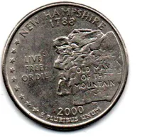 Estados Unidos - 2000P - 25 Cents - New Hampshire - State Quarter Dollar - MBC