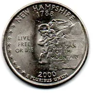 Estados Unidos - 2000P - 25 Cents - New Hampshire - State Quarter Dollar - Soberba
