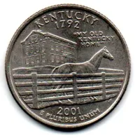 Estados Unidos - 2001P - 25 Cents - Kentucky - State Quarter Dollar - Soberba