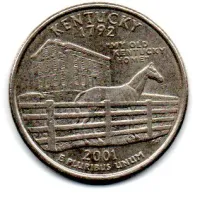 Estados Unidos - 2001P - 25 Cents - Kentucky - State Quarter Dollar - MBC