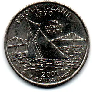 Estados Unidos - 2001D - 25 Cents - Rhode Island - State Quarter Dollar - Soberba