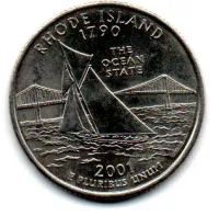 Estados Unidos - 2001D - 25 Cents - Rhode Island - State Quarter Dollar - Soberba