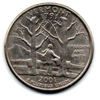 Estados Unidos - 2001P - 25 Cents - Vermont - State Quarter Dollar