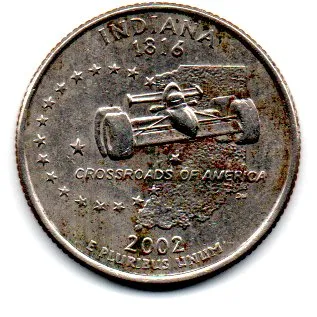 Estados Unidos - 2002P - 25 Cents - Indiana - State Quarter Dollar