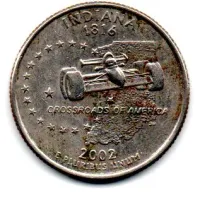 Estados Unidos - 2002P - 25 Cents - Indiana - State Quarter Dollar