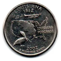 Estados Unidos - 2002D - 25 Cents - Louisiana - State Quarter Dollar - MBC