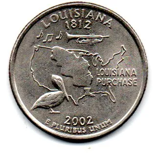 Estados Unidos - 2002P - 25 Cents - Louisiana - State Quarter Dollar - MBC