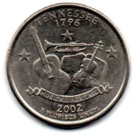 Estados Unidos - 2002P - 25 Cents - Tennessee - State Quarter Dollar - MBC