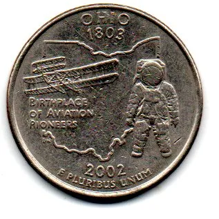 Estados Unidos - 2002D - 25 Cents - Ohio - State Quarter Dollar