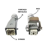 TOMADA MULTIPOLAR INDUSTRIAL 5 POLOS/ PINOS - 2 ENTRADAS SEM ENGATE - Foto 2