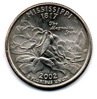 Estados Unidos - 2002P - 25 Cents - Mississippi - State Quarter Dollar - Soberba