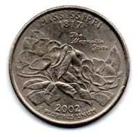 Estados Unidos - 2002P - 25 Cents - Mississippi - State Quarter Dollar - MBC