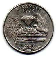 Estados Unidos - 2003D - 25 Cents - Arkansas - State Quarter Dollar - MBC