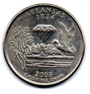 Estados Unidos - 2003P - 25 Cents - Arkansas - State Quarter Dollar - MBC