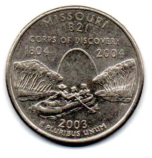 Estados Unidos - 2003D - 25 Cents - Missouri - State Quarter Dollar - MBC