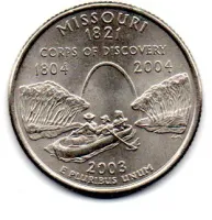 Estados Unidos - 2003P - 25 Cents - Missouri - State Quarter Dollar - Soberba