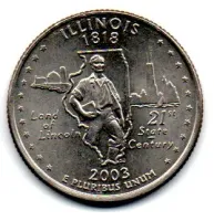Estados Unidos - 2003P - 25 Cents - Illinois - State Quarter Dollar - MBC