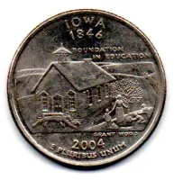 Estados Unidos - 2004D - 25 Cents - Iowa - State Quarter Dollar