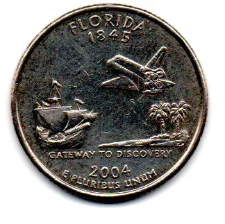 Estados Unidos - 2004P - 25 Cents - Florida - State Quarter Dollar