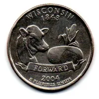 Estados Unidos - 2004D - 25 Cents - Wisconsin - State Quarter Dollar - MBC