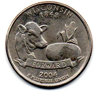 Estados Unidos - 2004P - 25 Cents - Wisconsin - State Quarter Dollar