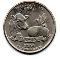 Estados Unidos - 2004P - 25 Cents - Wisconsin - State Quarter Dollar