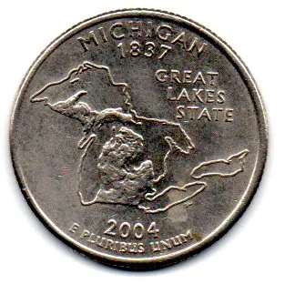 Estados Unidos - 2004D - 25 Cents - Michigan - State Quarter Dollar - MBC