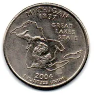 Estados Unidos - 2004D - 25 Cents - Michigan - State Quarter Dollar - MBC