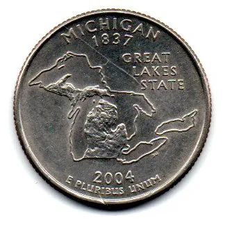 Estados Unidos - 2004P - 25 Cents - Michigan - State Quarter Dollar