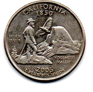 Estados Unidos - 2005D - 25 Cents - California - State Quarter Dollar