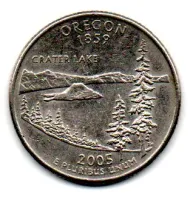 Estados Unidos - 2005P - 25 Cents - Oregon - State Quarter Dollar - MBC