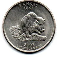 Estados Unidos - 2005D - 25 Cents - Kansas - State Quarter Dollar - Soberba